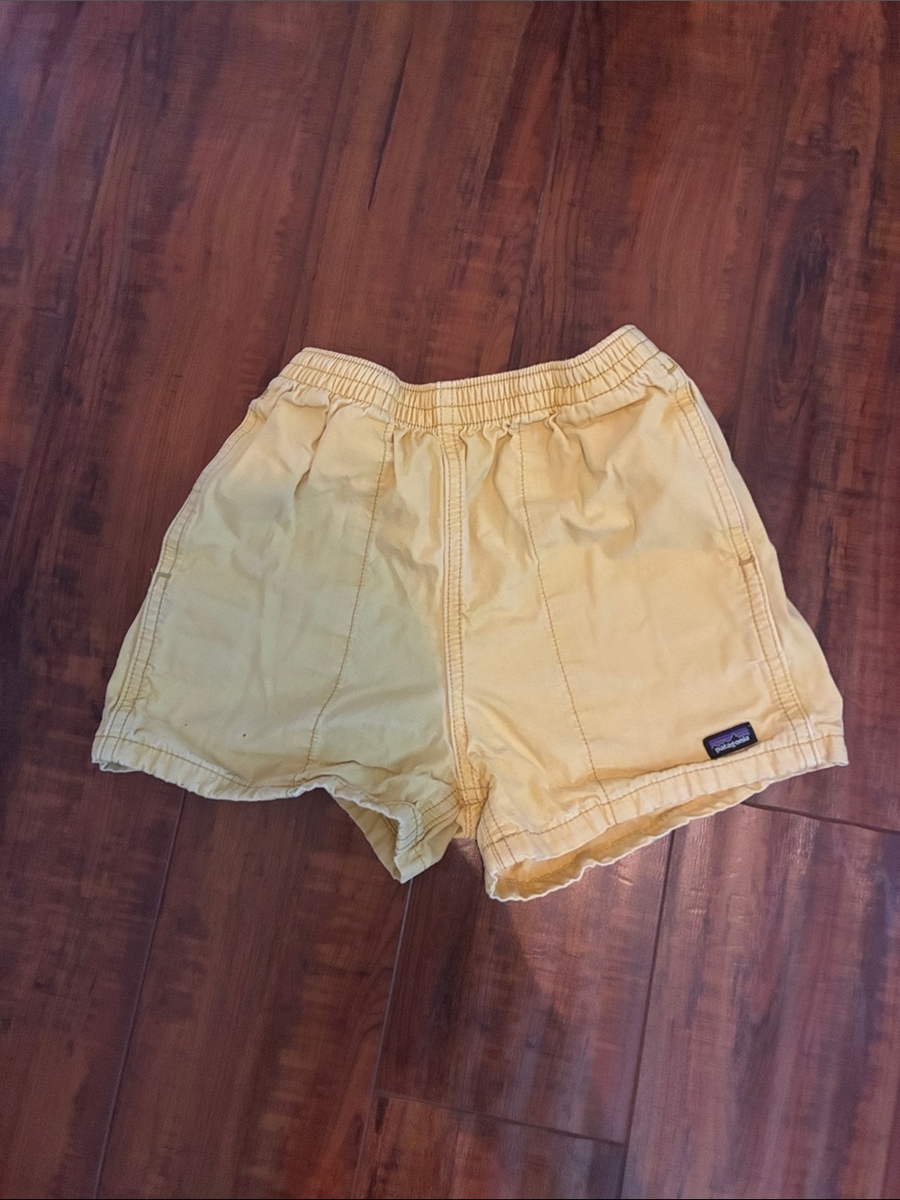 Patagonia Boys Light Yellow Athletic Elastic-Waist Shorts